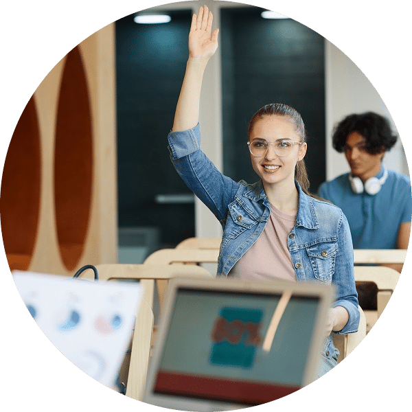 junge Frau im Unterricht